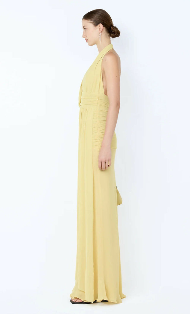 Bec & Bridge Cassis Drape Maxi Dress Citrus Size 6 - 6 / Yellow - Dresses