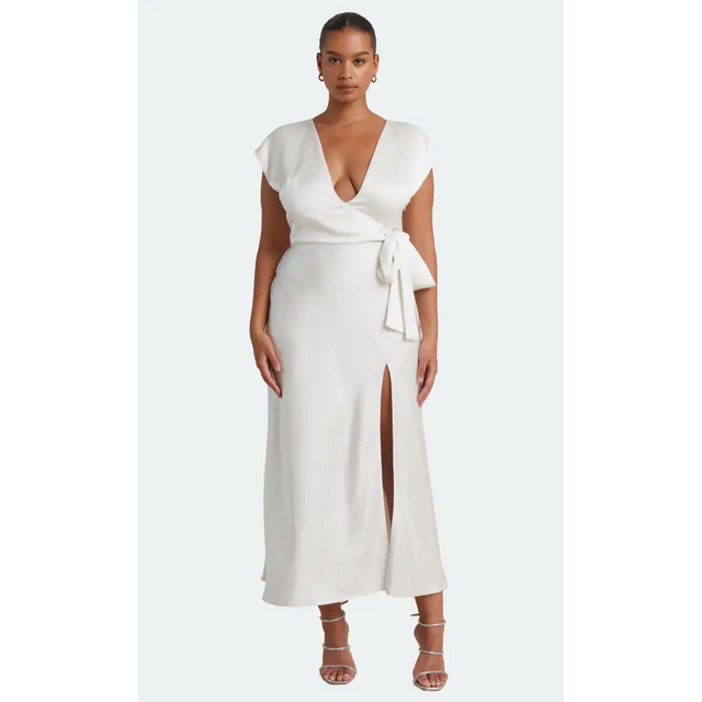 Bec & Bridge Dreamer Wrap Dress - Ivory / Black - Dresses
