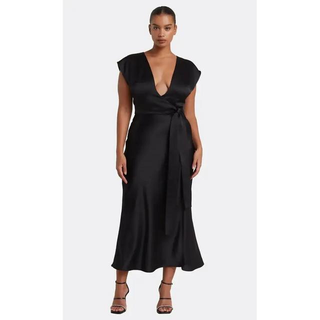Bec & Bridge Dreamer Wrap Dress - Ivory / Black - Dresses