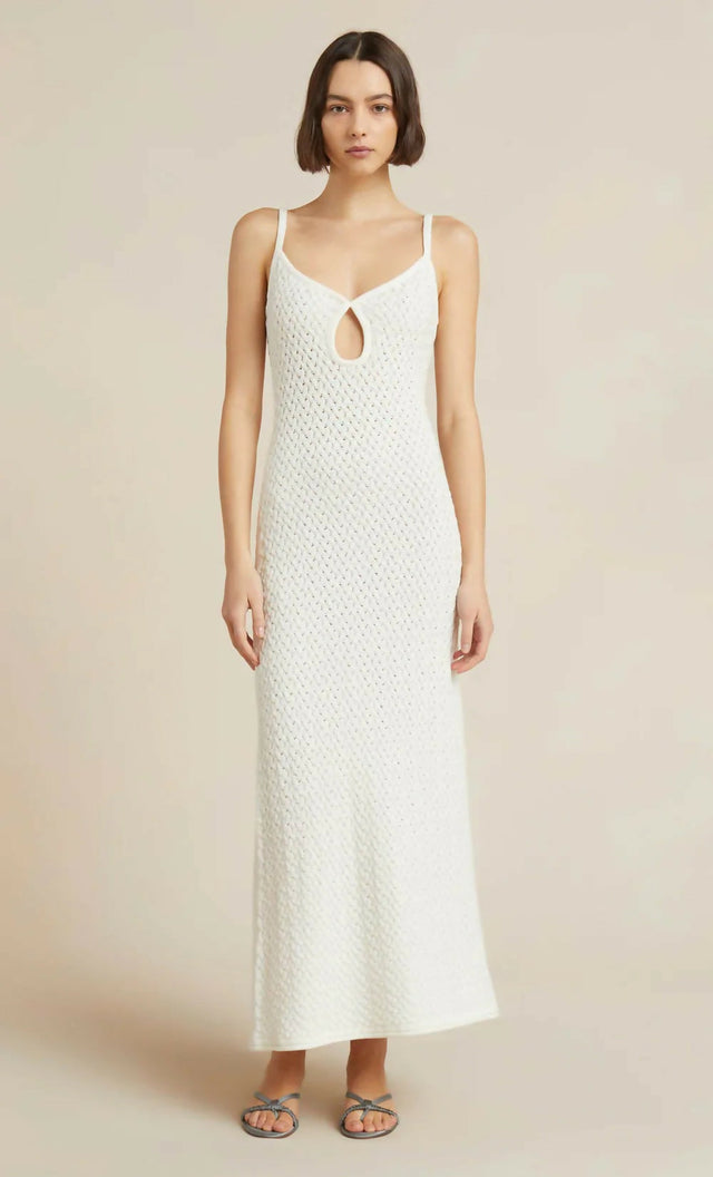 Bec & Bridge Effie Knit Key Maxi Dress - 10 / White - Dresses