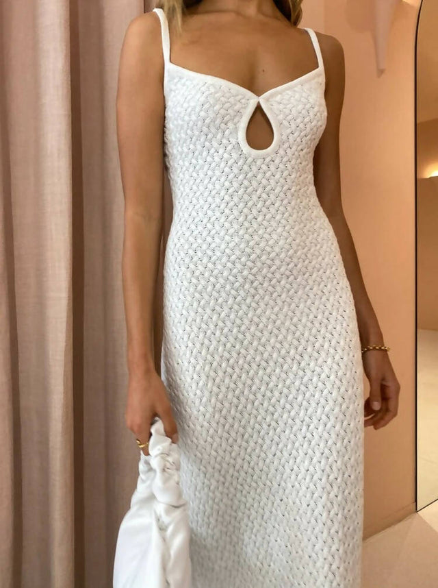 Bec & Bridge Effie Knit Key Maxi Dress - 8 / White - Dresses