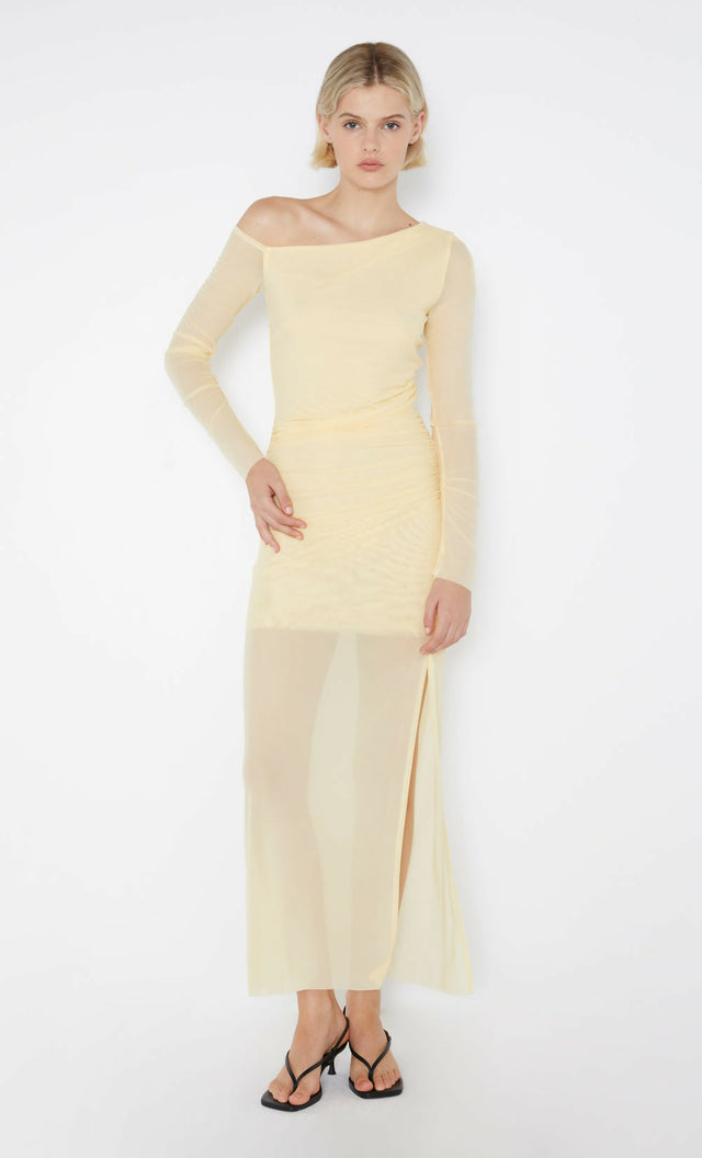 Bec & Bridge Fae Asym Long Sleeve Dress - 8 / Yellow - Dresses