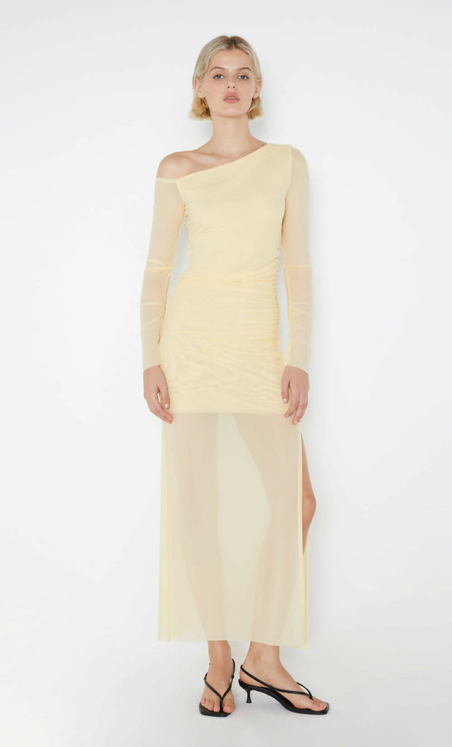 Bec & Bridge Fae Asym Long Sleeve Dress Size 10 - 10 / Yellow - Dresses