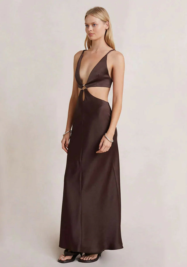 Bec & Bridge Felix V Maxi Dress - 8 / Brown - Dresses