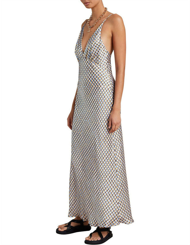 Bec & Bridge Frankie V-Neck Silk Maxi Dress - 8 / Multi - Dresses