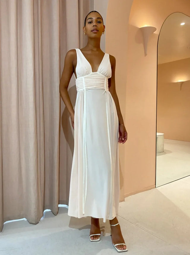 BEC & BRIDGE GWEN MAXI DRESS IN SHELL SIZE AU 10 - 10 / White - Dresses