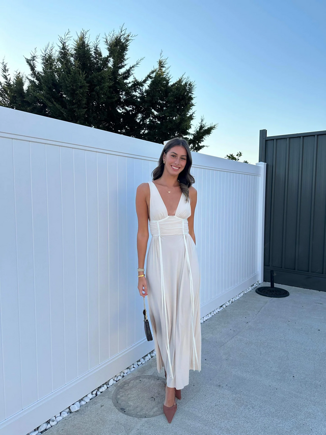 BEC & BRIDGE GWEN MAXI DRESS IN SHELL SIZE AU 10 - 10 / White - Dresses