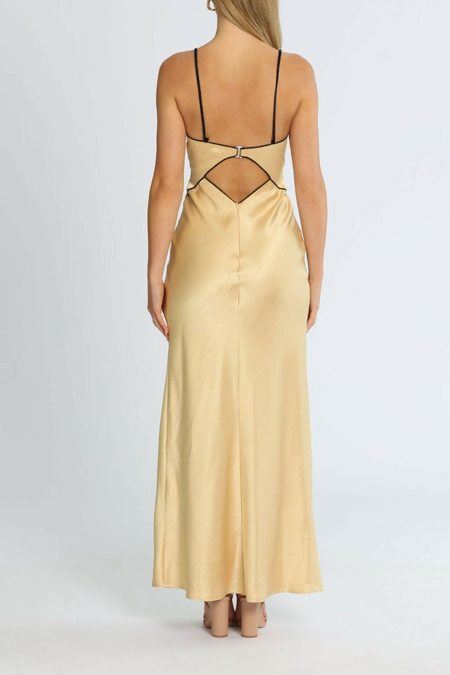 Bec & Bridge Hazel Maxi Dress Wheat Gold Size AU 8 - 8 / Gold - Dresses