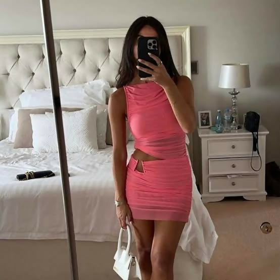 Bec & Bridge Iona Boatneck Mini Dress - 8 / Pink - Dresses