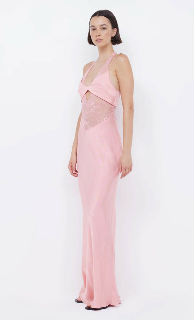 Bec + Bridge Liv Halter Maxi Gown Pink Sherbert - 8 / Pink - Dresses
