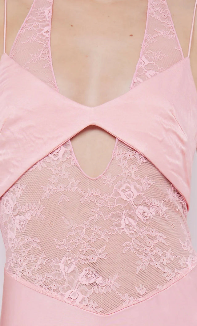 Bec + Bridge Liv Halter Maxi Gown Pink Sherbert - 8 / Pink - Dresses