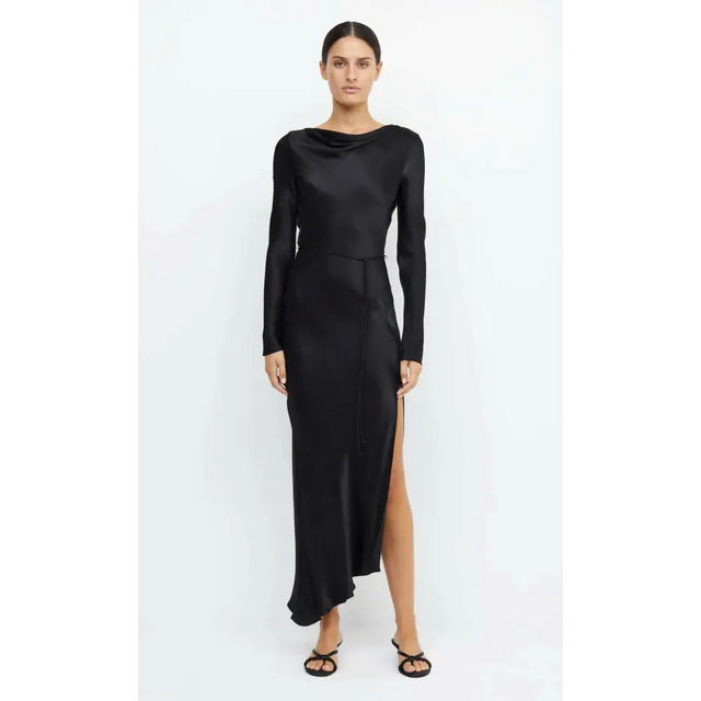 Bec & Bridge Moon Dance Long Sleeve Maxi - 8 / Black - Dresses