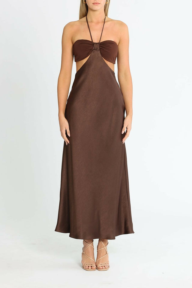 Bec & Bridge Nadia Cut Out Size 6 - 6 / Brown - Dresses