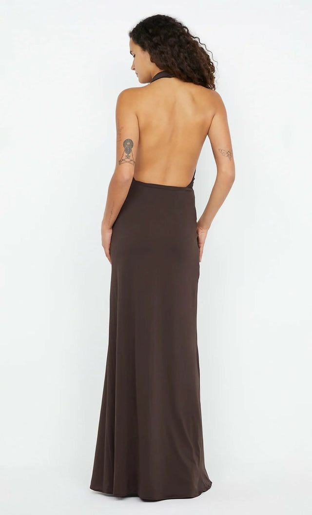 Bec + Bridge Nessie Cowl Neck Maxi - 8 / Brown - Dresses