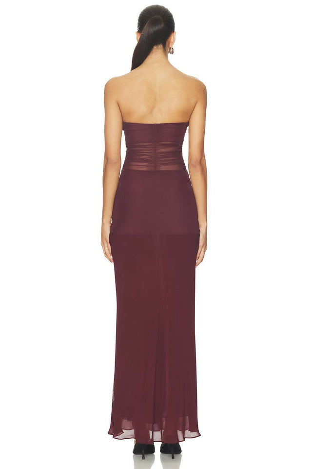 BEC + BRIDGE Noemi Strapless Dress in Plum - 8 / Red - Dresses