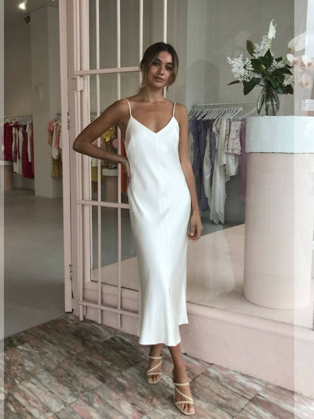 Bec & Bridge Piper Midi Dress - 6 / White - Dresses