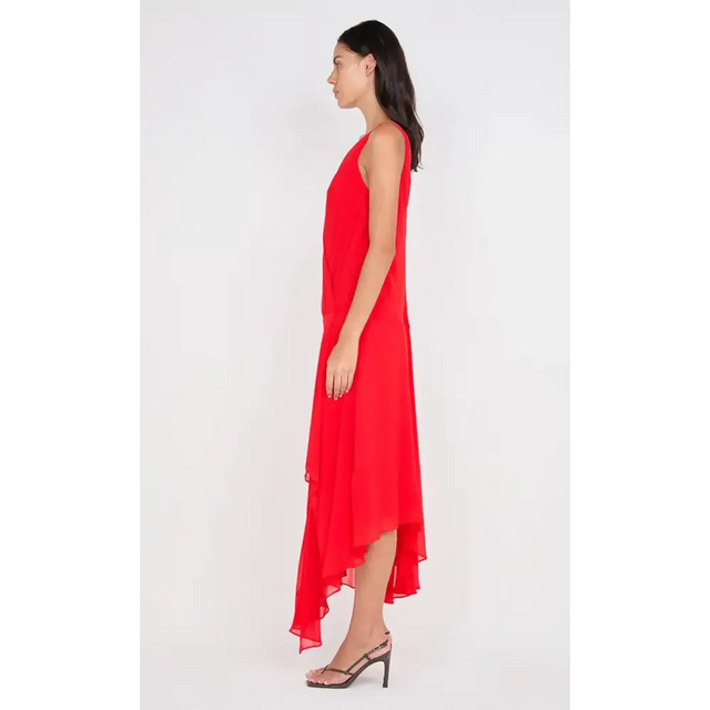 Bec & Bridge Rhone Wrap Asym Dress Chilli Size 10 - 10 / Red - Dresses