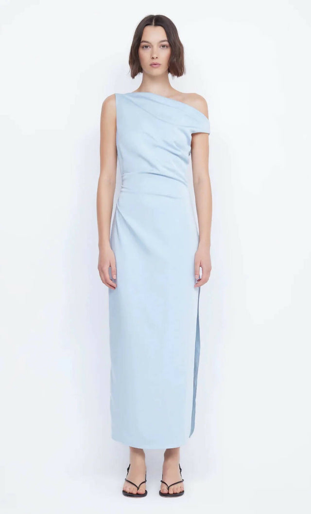 Bec & Bridge Rochelle Asym Midi Dress Size 8 - 8 / Blue - Dresses