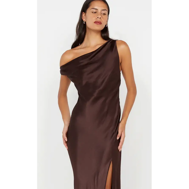 Bec & Bridge Sol Asym Dress Dark Chocolate Size 12 - 12 / Brown - Dresses