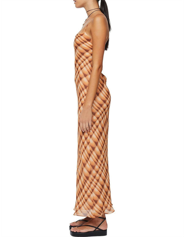 Bec & Bridge Soleil Slip Maxi Dress - Golden Hour Check - 8 / Multi - Dresses