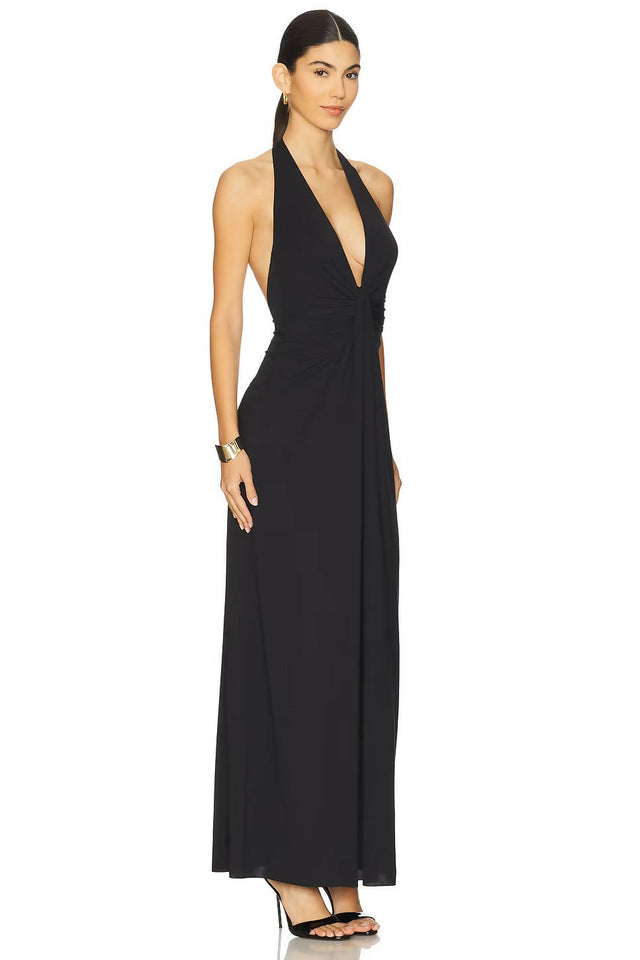Bec & Bridge Tillie Drape Maxi Dress Black Size 6 - 6 / Black - Dresses