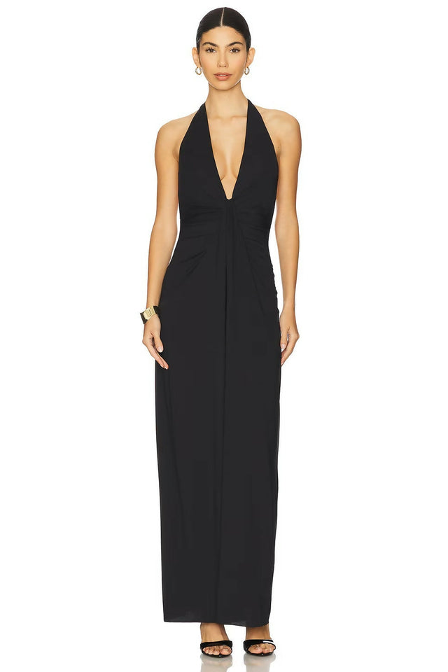 Bec & Bridge Tillie Drape Maxi Dress Black Size 6 - 6 / Black - Dresses