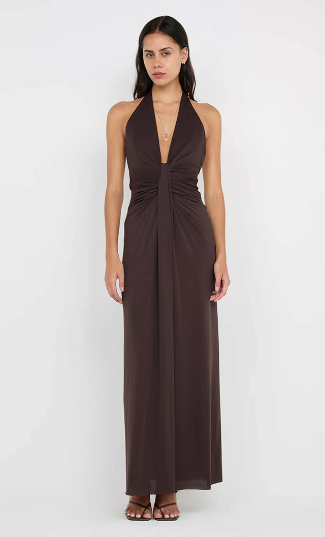 Bec + Bridge Tillie Drape Maxi Dress in Dark Chocolate - Dresses
