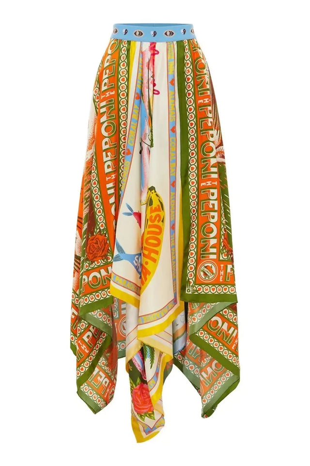 Alemais Samaki Scarf Top & Paradiso Silk Scarf Skirt Set Multi