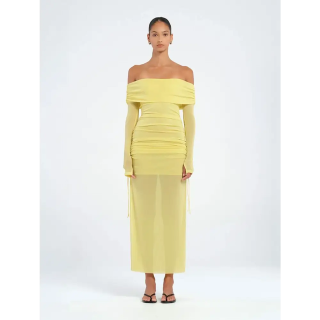 Benni - Blaire Midi Dress - Lemon - 10 / Yellow - Dresses