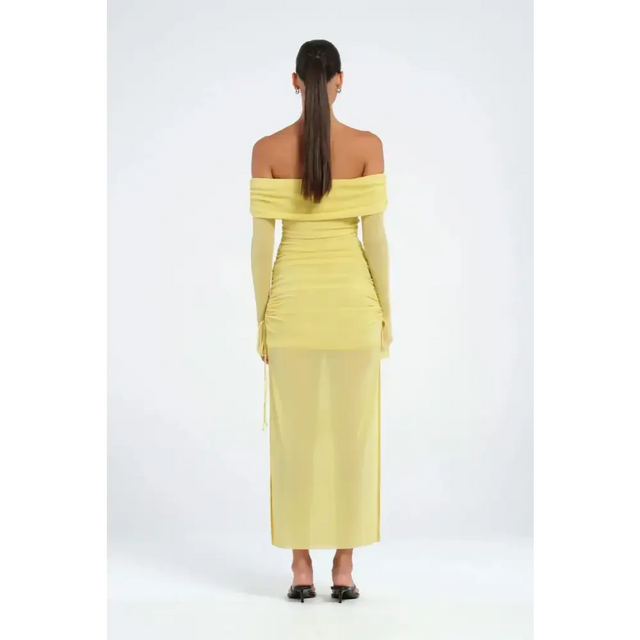 Benni - Blaire Midi Dress - Lemon - 10 / Yellow - Dresses