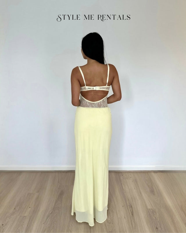 Benni Gabriel Maxi Dress Lemon Sorbet Size 6 - 6 / Yellow - Dresses