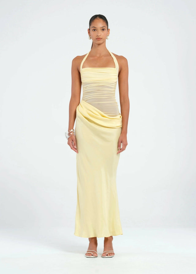 Benni Gina Halter Dress — Yellow - Dresses