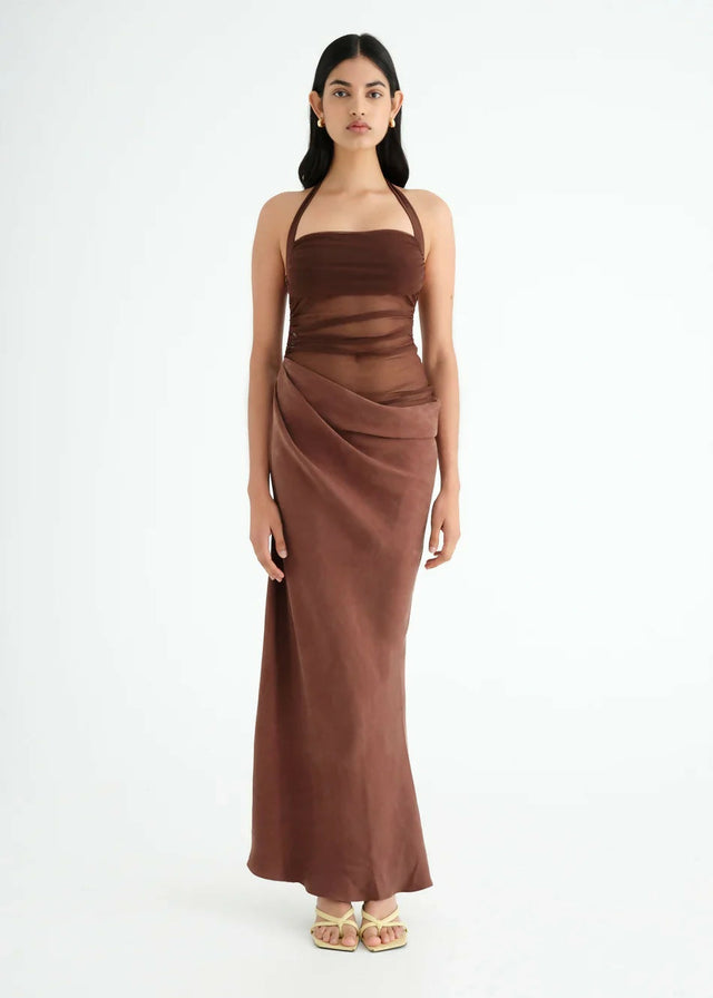 Benni Gina Maxi Dress Chocolate - 8 / Brown - Dresses