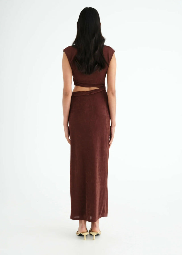 Benni Henri Twist Maxi - Chocolate - 6 / Brown - Dresses