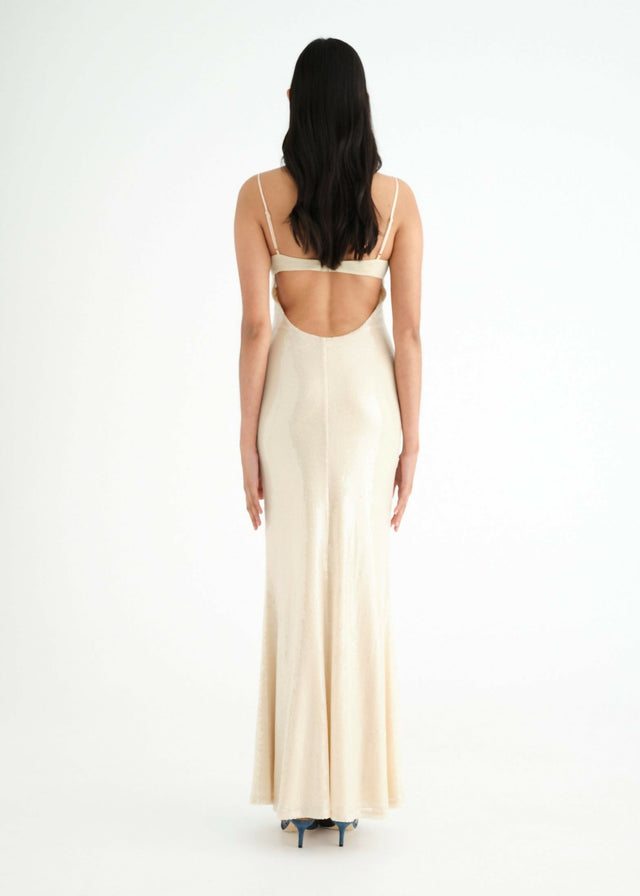 Benni Juliano Sequin Slip - Light Toffee - 8 / Brown - Dresses