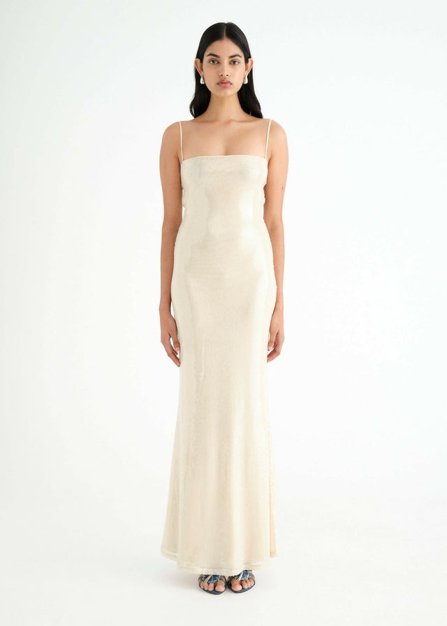 Benni Juliano Sequin Slip - Light Toffee - 8 / Brown - Dresses