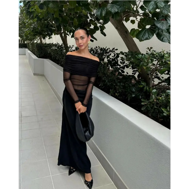 Benni Nico Off Shoulder Maxi Black - 8 / Black - Dresses