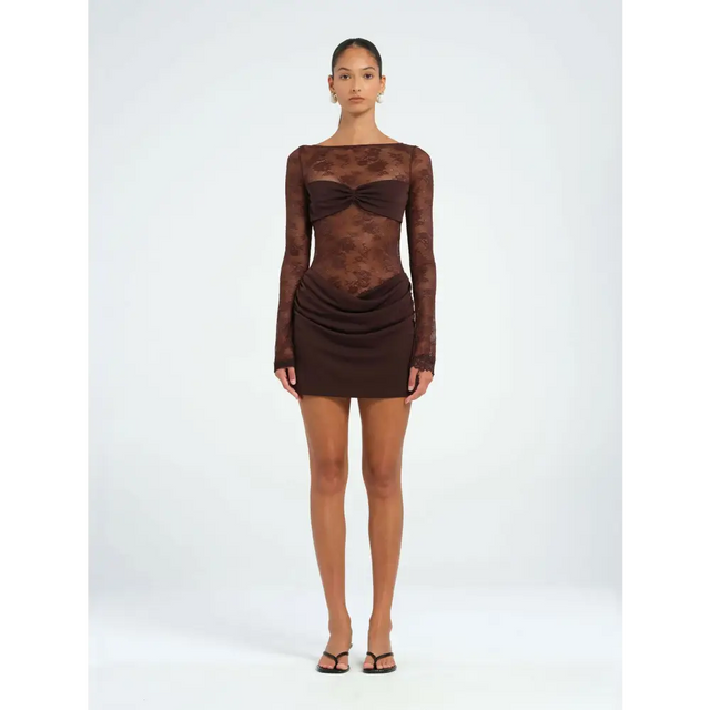 BEN327-WEBRES_1720x2284_LaurenStevenson_OsakrMiniDress_Brown-1