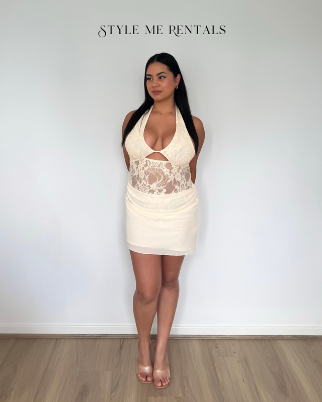 Benni Rocky Seashell Mini Dress White Size AU 10 - 10 / Yellow - Dresses