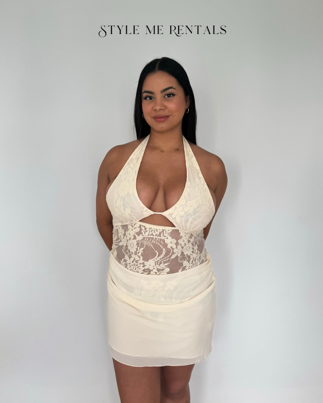 Benni Rocky Seashell Mini Dress White Size AU 10 - 10 / Yellow - Dresses