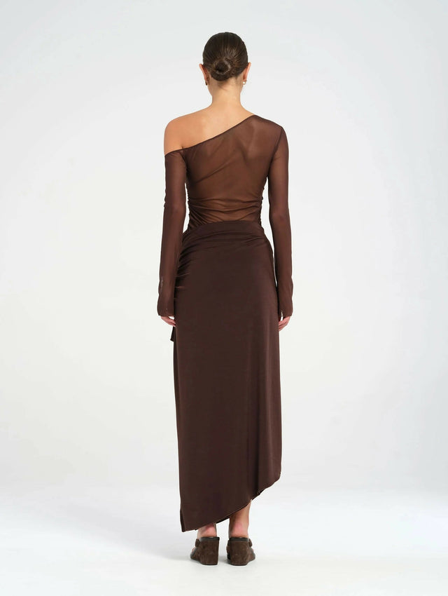 BENNI Roman Maxi Dress in Chocolate - 8 / Brown - Dresses