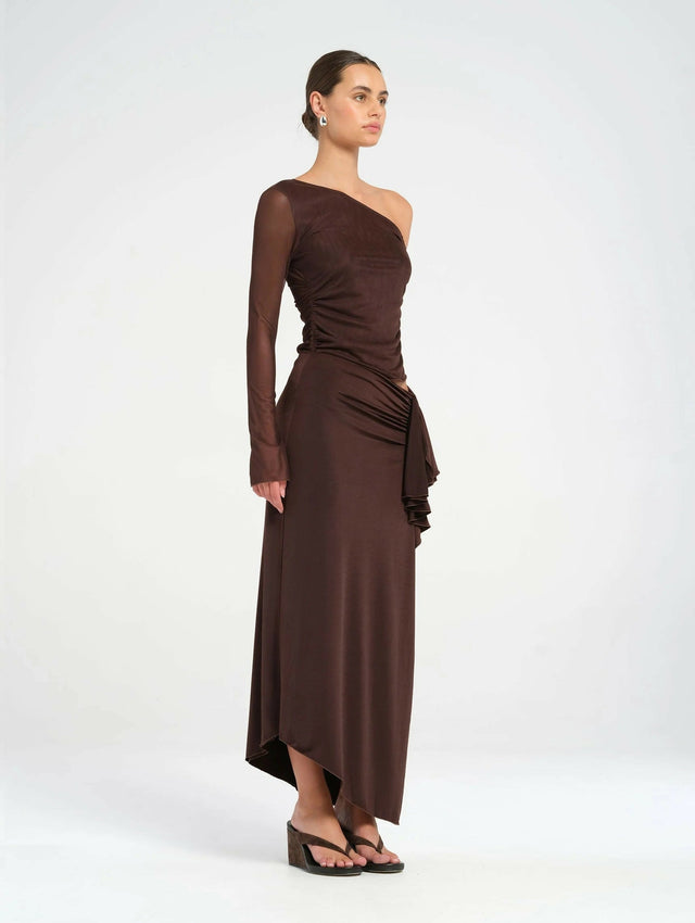 BENNI Roman Maxi Dress in Chocolate - 8 / Brown - Dresses
