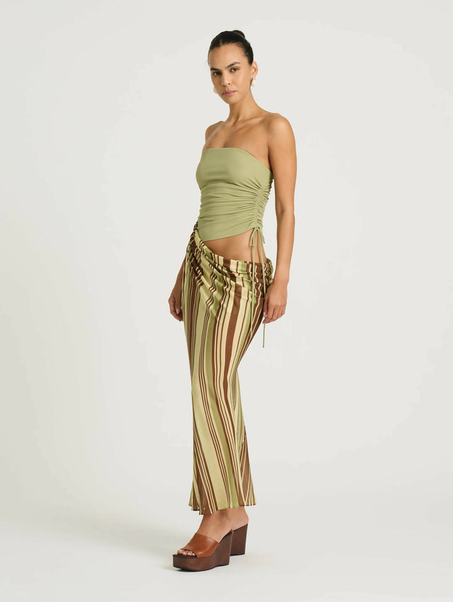 Benni Roscoe Maxi Dress Earth Stripe - 6 / Green - Dresses