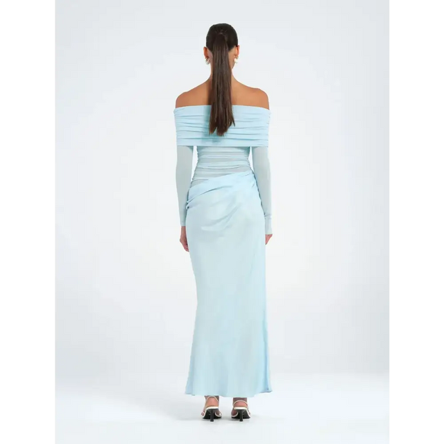 Benni - Yasmin Off-Shoulder Maxi Dress - Baby Blue - Dresses