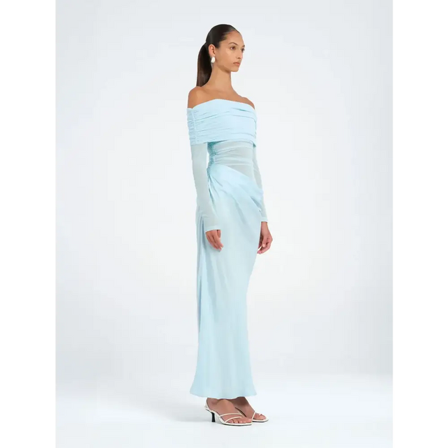 Benni - Yasmin Off-Shoulder Maxi Dress - Baby Blue - Dresses