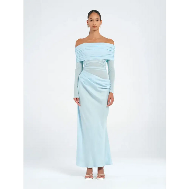 Benni - Yasmin Off-Shoulder Maxi Dress - Baby Blue - Dresses