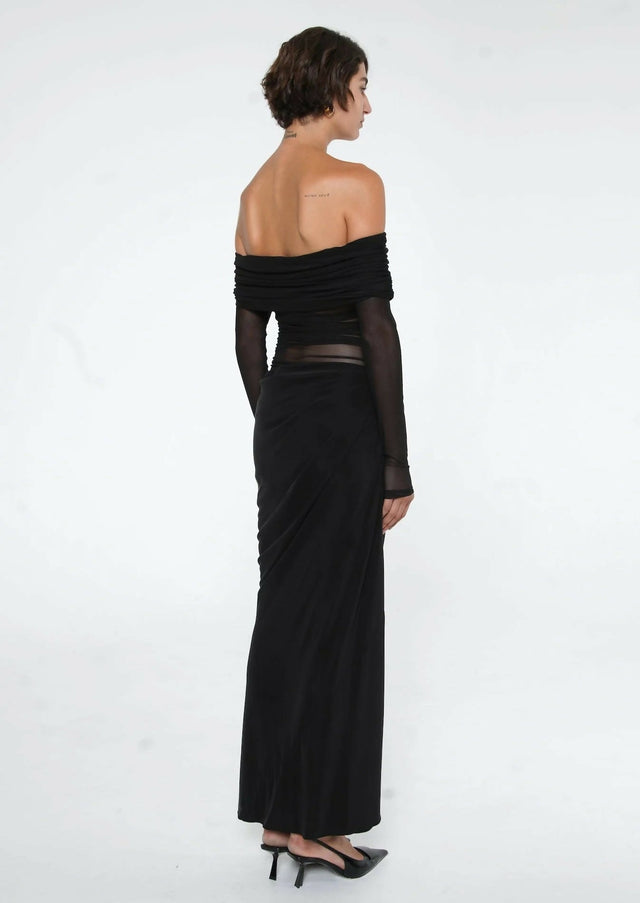 Benni Yasmin Off-Shoulder Maxi Dress Black - 10 / Black - Dresses