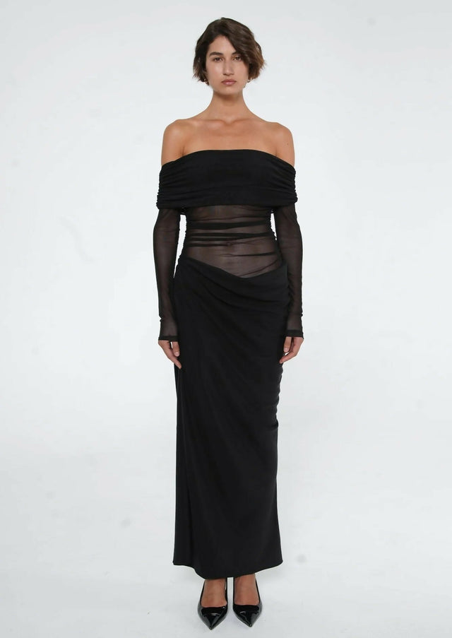 Benni Yasmin Off-Shoulder Maxi Dress Black - 10 / Black - Dresses