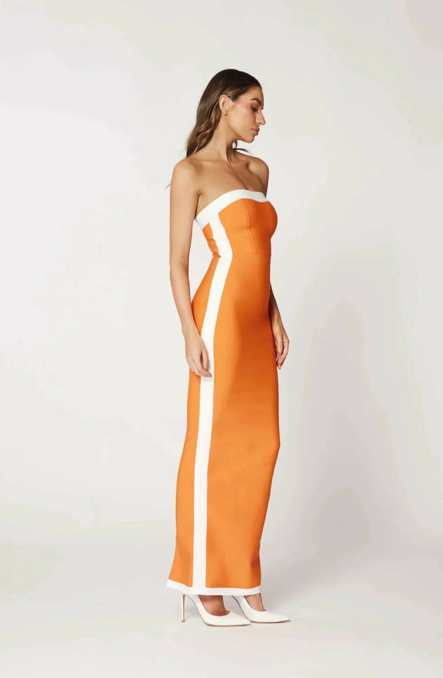 Bianca & Bridgett Ashley Midi Dress in Orange - Dresses