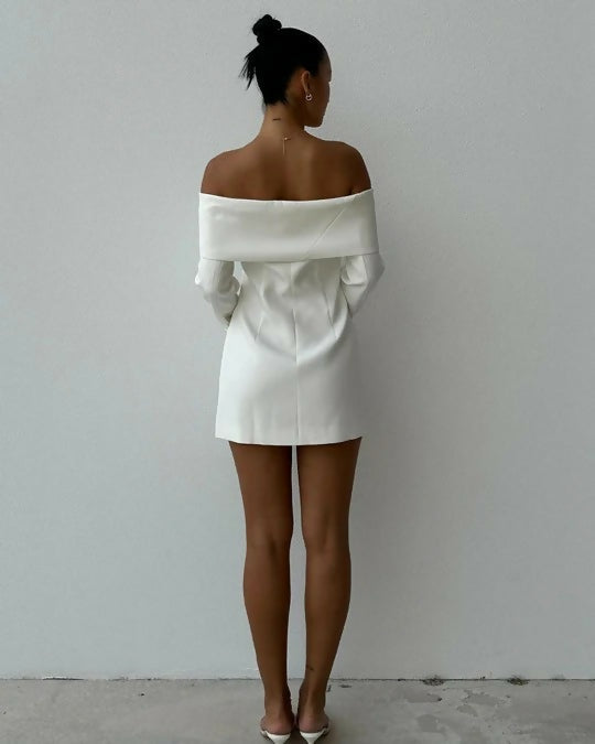 Bianca & Bridgett Chloe Blazer Dress - 8 / White - Dresses